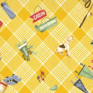 Moda American Jane Happy Campers Supplies Yellow Fabric  