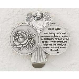  Wife Guardian Angel with Roses Visor Clip