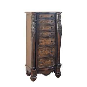 Powell Masterpiece Antique Gold Jewelry Armoire 