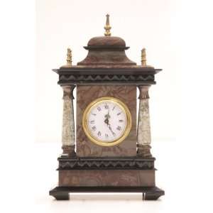   European Antique Style Marble & Bronze Mantel Clock