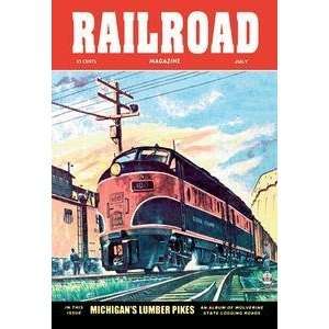 Vintage Art Railroad Magazine Michigans Lumber Pikes, 1953   06110 3