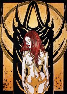 Gothic Eve and Devil comic FANTASY ART 8x10  
