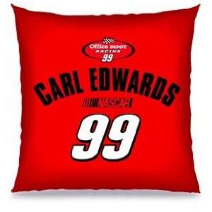  NASCAR Racing Carl Edwards 18X18 Toss Pillow   Auto Racing Fan 