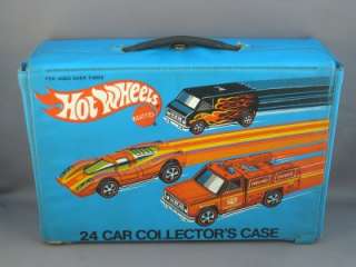 1975 Mattel Hotwheels 24 Car Collectors Carrying Case Blue Vintage 