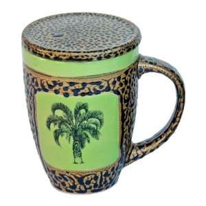  Palm Tree Mug with Lid in Avocado Green