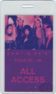 Unused ALL ACCESS laminated backstage pass for the HEART 1985/86 TOUR.