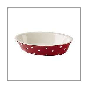  Baking Days Red Oval Rim Dish 12.5 in.