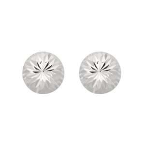    925 Sterling Silver 10mm Diamond Cut Ball Earrings Jewelry