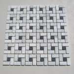 White Carrera Carrara Basket Weave Tile Mosaic Tumbled  