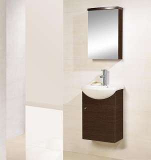   17 Wall Mounted Modern Bathroom Vanity   w/ Medicine Cabinet, Wenge