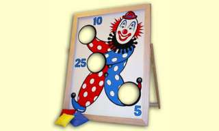 Happy Clown Bean Bag Toss Game and Ring Toss Game Set