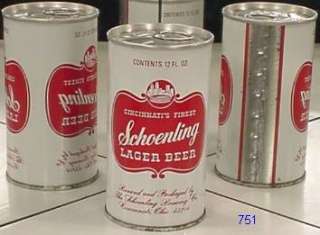 SCHOENLING LAGER BEER S/S CAN CANS CINCINNATI OHIO 751  