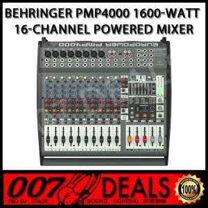 BEHRINGER PMP4000 EUROPOWER 1600 WATT 16 CHANNEL POWERED MIXER PRO DJ 