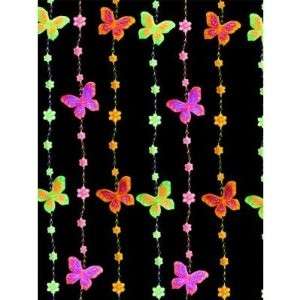 Blacklight Reactive Beaded Curtain  Butterflies 704155609407  