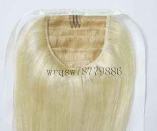 16 ponytail #613 80g HUMAN HAIR extensions blonde  