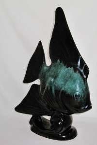 Blue Mountain Pottery ANGEL FISH, 16.5 Tall GREEN  