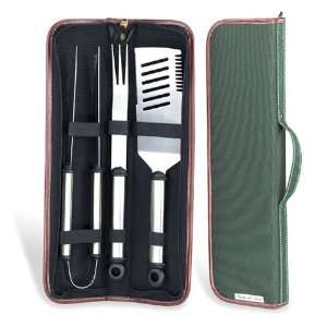  Barbecue Grill 3 Pieces Tool Set (Green) Sports 