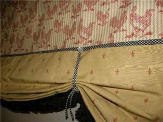 VALANCE French Country CURTAIN Tie Up Balloon Shade Red Gold Black 