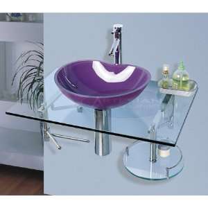  Purple Vessel Bathroom Vanity Glass Vanity Sink Set 710 