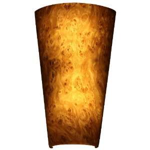   Battery Powered Elegant Burrell Wood Conical LED Wall Sconce, Brown