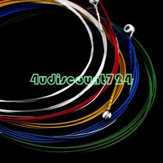 COLORFUL SET OF 6 STEEL STRINGS FOR ACOUSTIC GUITAR 1M  