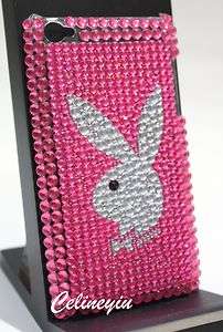 Bling Crystal Pink Bunny Back Cover Case For iPod Touch 4th Gen  