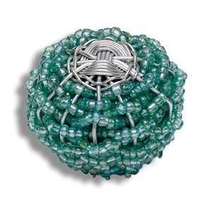   Hardwares Aqua & Silver Beaded Weave Knob (ATH3168)