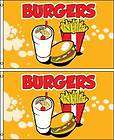 Two 3x5 BURGERS FLAGS BANNER