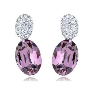    Like Hive Dual Oval Swarovski Crystal Element Earrings Jewelry