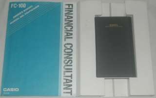 Casio FC 100 Financial Consultant Calculator With Box & Manual  