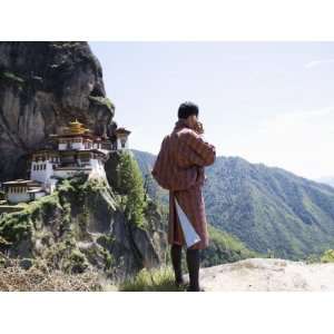  Bhutanese Man with Cell Phone, Taktshang Goemba (Tigers 