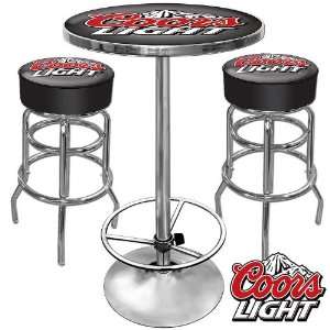   Coors Light Gameroom Combo   2 Bar Stools and Table