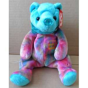 TY Beanie Babies Turquoise December Birthday Bear Stuffed Animal Plush 