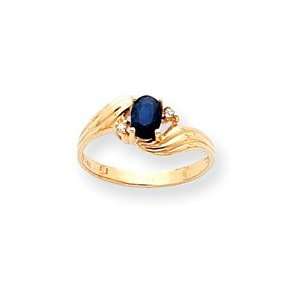  14k .03ct Diamond and Sapphire Birthstone Ring   JewelryWeb Jewelry