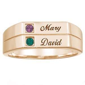   over Sterling Simplicity Couples Birthstone and Name Ring Jewelry