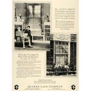  1925 Ad Quaker Lace Curtain John Drew East Hampton Home 
