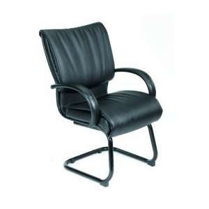  Black Leather Guest Chair HWA147