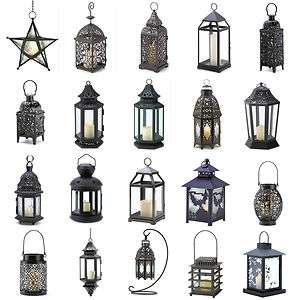 Metal Hanging or Tabletop CANDLE LANTERNS Moroccan Style Candleholders 