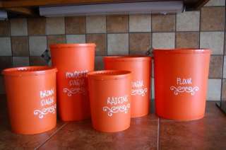 Set of 8 Canister Labels/Decals Tupperware or Other for Kitchen/Bath 