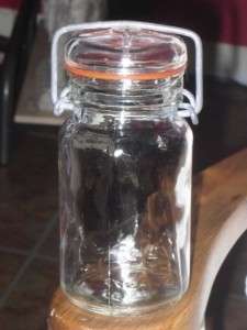 Antique K 1873 5 Star Clear Glass Canning Preserve Jar  