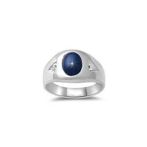  0.05 CT 10X8 DIFFUSED STAR SAPPHIRE WHITE MENS RING 7.5 Jewelry