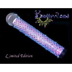 Microphone Skins Cover, Blue on Pink with Rainbow Holograms Bollywood 