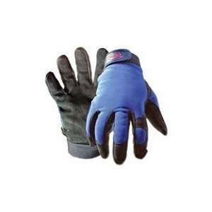   Large Black and Blue Boss Guard Leather Gloves Patio, Lawn & Garden