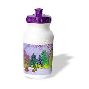   Creations Winter Scenery   Green and Yellow Snow Trees   Water Bottles