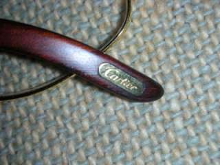 Vintage Cartier Paris Made in France Gold Eyeglass Wood Frames 51 /21 