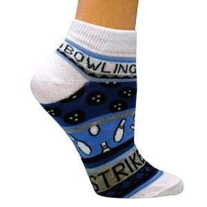  Ladies Bowling Theme Socks Blue by Master Sports 