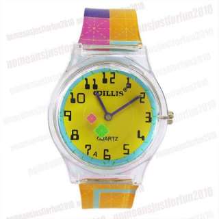 Colourful PVC Band Round Case Girls Watch M492Y  