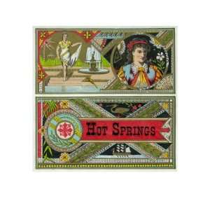  Hot Springs Brand Cigar Outer Box Label Premium Poster 