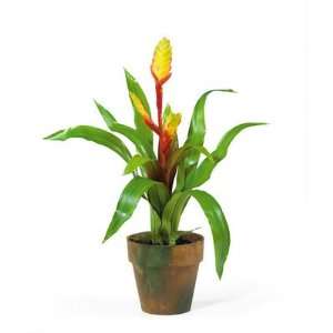  Nearly Natural Potted Sword Bromeliad Silk Flower 