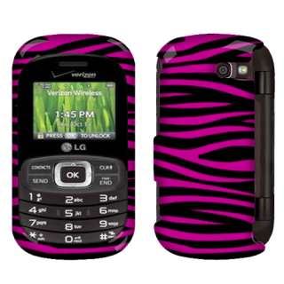 For LG Octane VN530 Cell Phone 2D Silver Zebra Hot Pink Protector Case 